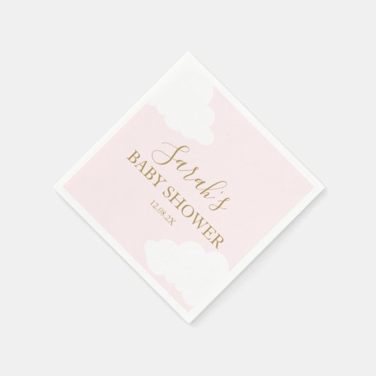 Rosa Cloud Baby Dusche Napkins Serviette (Ecke)