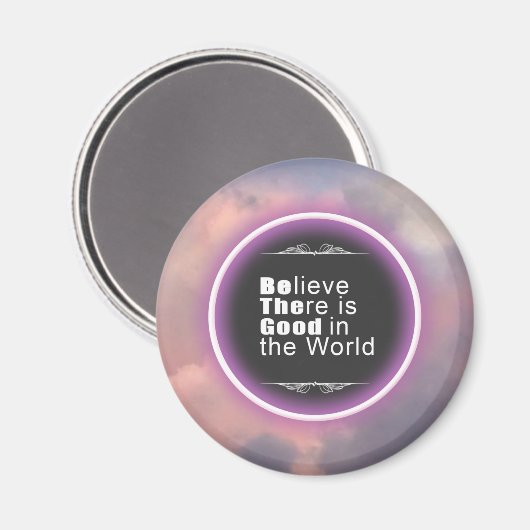 rosa Cloud Light Ring Message Magnet (Vorderseite/Rückseite)