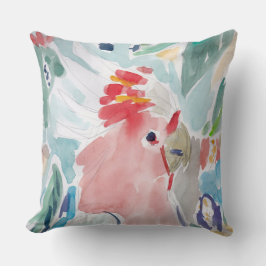 Rosa Cockatoo-Aquarell Kissen