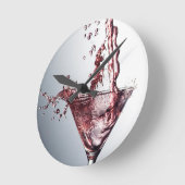 Rosa Cocktail 3 Runde Wanduhr (Winkel)