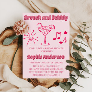 Rosa Cocktail-Brunch und prickelnde Brautparty Einladung