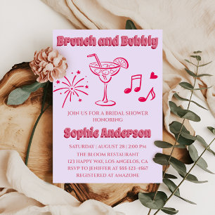 Rosa Cocktail-Brunch und prickelnde Brautparty Einladung