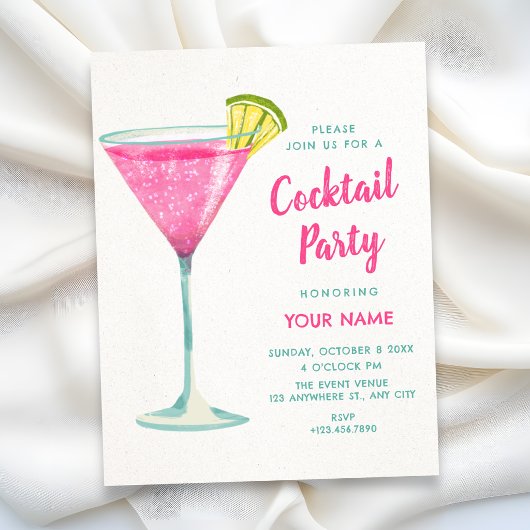 Rosa Cocktail Einladung