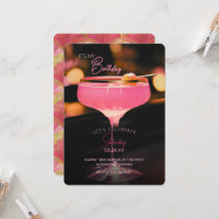 Rosa Cocktail ist meine Geburtstagseinladung