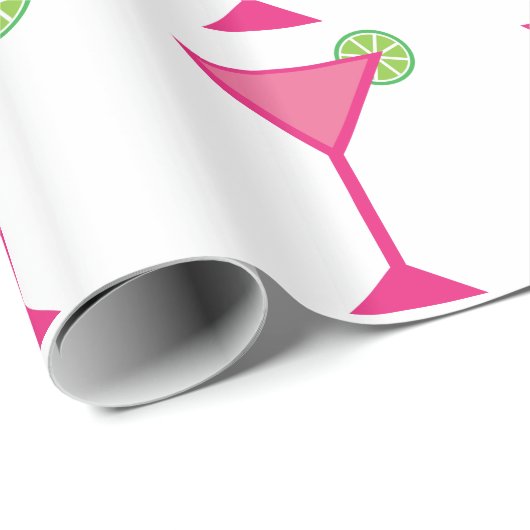 Rosa Cocktail mit Limonen Geschenkpapier (Rolleneckpunkt)