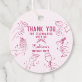 Rosa Cocktail Party Geburtstagsparty Circle Geschenkanhänger (Rückseite)