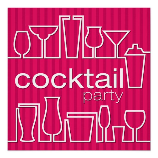 Rosa Cocktail Party Poster (Vorderseite)