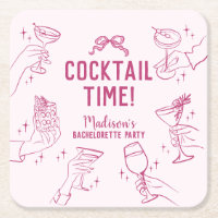 Rosa Cocktail Party Retro Junggeselinnen-Abschied