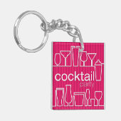 Rosa Cocktail Party Schlüsselanhänger (Vorderseite links)