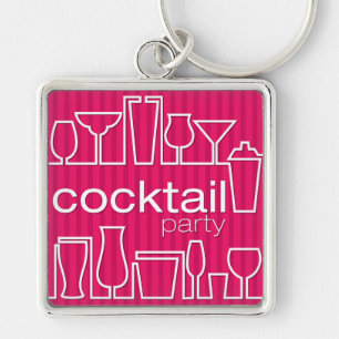 Rosa Cocktail Party Schlüsselanhänger