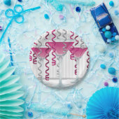 Rosa Cocktail und Band Pappteller (Party)