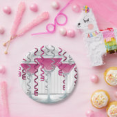 Rosa Cocktail und Band Pappteller (Party)