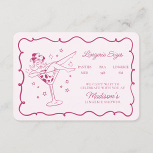 Rosa Cocktails und Cowgirls Fingerabdrücke einfüge Begleitkarte