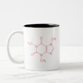 Rosa Coffein Molecule Zweifarbige Tasse (Links)