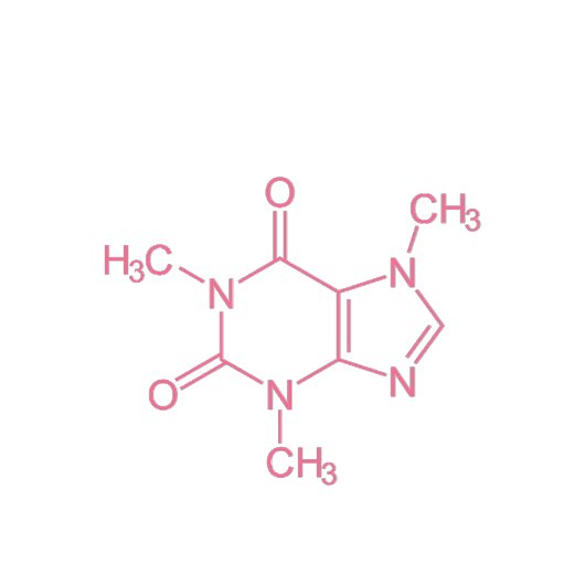 Rosa Coffein Molecule Zweifarbige Tasse