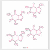 rosa Coffeinmoleküle Aufkleber (Blatt)