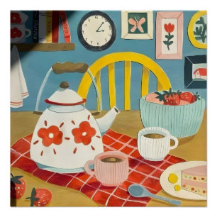 Rosa, Collage, Coquette, prächtig, trendig, küsten Poster