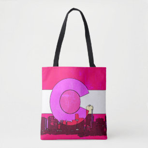 Rosa Colorado Denver Skyline-Druck überall in der Tasche