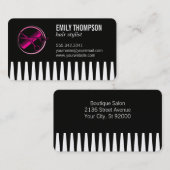 Rosa Comb-Schere | Hair Stylist Visitenkarte (Vorne/Hinten)