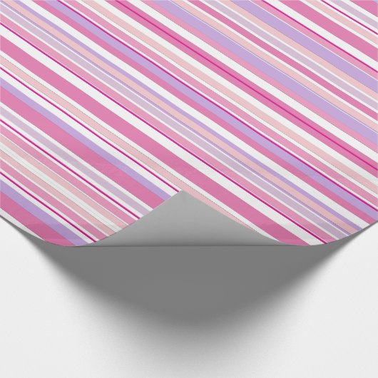 Rosa Combo Streifen Geschenkpapier (Ecke)
