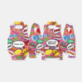 Rosa Comic Buch Superhelden Geburtstagsparty Geschenkschachtel (Ungefaltet)