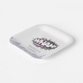 Rosa Comic Buch Superhero Geburtstag Pappteller (Gewinkelt)