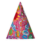 Rosa Comic Buch Superhero Geburtstag Partyhütchen (Rückseite)