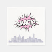 Rosa Comic Buch Superhero Geburtstag Serviette (Vorderseite)