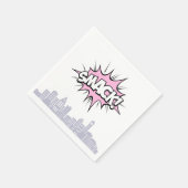 Rosa Comic Buch Superhero Geburtstag Serviette (Ecke)