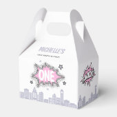 Rosa Comicen Buch Supergirl Gable Favor Box Geschenkschachtel (Rückseite)