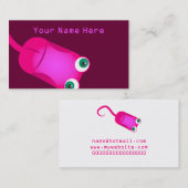 Rosa Computer-Maus Visitenkarte (Vorne/Hinten)