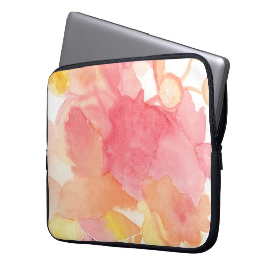 Rosa Computer-Mit Blumenkasten Laptopschutzhülle (Vorderseite Links)