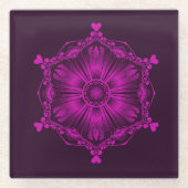 Rosa Computerkunstküstenmotorschiff Glasuntersetzer (Vorderseite)