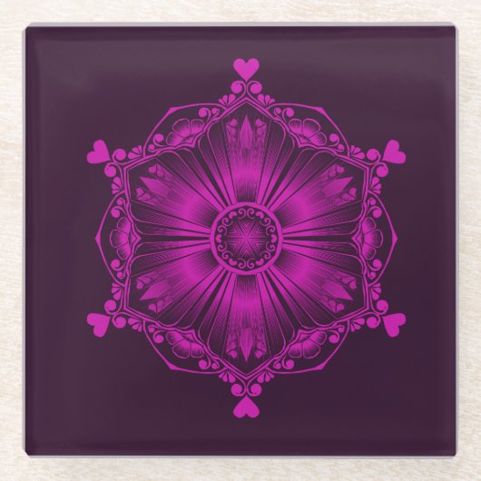 Rosa Computerkunstküstenmotorschiff Glasuntersetzer (Vorderseite)