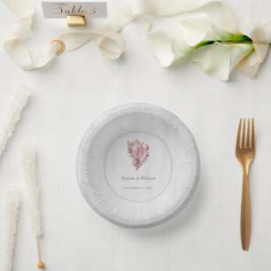 Rosa Conch Muschel Hochzeitspapier Bowls Pappteller