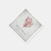 Rosa Conch Muschel Hochzeitspapier Napkins Serviette (Ecke)