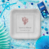 Rosa Conch Muschel Hochzeitspapier Teller (Party)