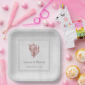 Rosa Conch Muschel Hochzeitspapier Teller (Party)