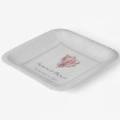 Rosa Conch Muschel Hochzeitspapier Teller (Gewinkelt)