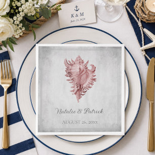 Rosa Conch-Schnecken-Hochzeitspapier-Servietten Serviette