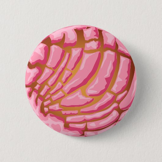Rosa Concha mexikanisches Pan Dulce-Gebäck Grafik Button (Vorderseite)