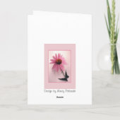 Rosa Coneflower Gruß-Karte Karte (Rückseite)