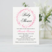 Rosa Confetti - Einladung der Babyparty-3x5 (Stehend Vorderseite)