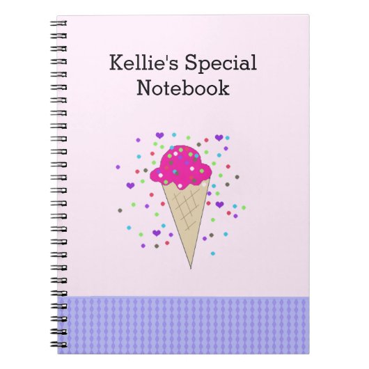 Rosa Confetti Eisdiele Notizblock (Vorderseite)