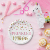 Rosa Confetti Sprinkler mit Liebe Pappteller (Party)