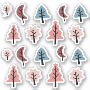 Rosa Cookie-Form-Weihnachtsbaum-Aufkleber-Packung Aufkleber