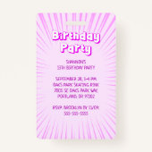 Rosa Cool Roller Skaten Girl Ausweis (Rückseite)