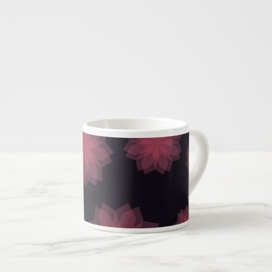 Rosa, cool, trendige, moderne Abstraktion der Blum Espressotasse (Vorderseite Rechts)