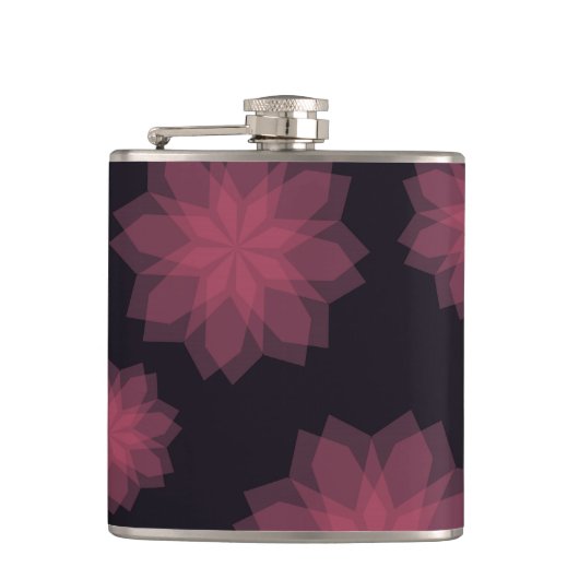 Rosa, cool, trendige, moderne Abstraktion der Blum Flachmann (Vorderseite)