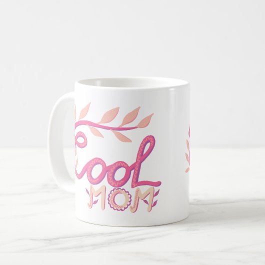 Rosa Coole Mama Handschrift Muttertag Kaffeetasse (Vorderseite Links)